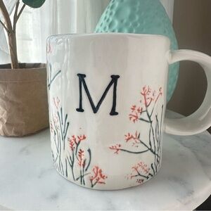 Anthropologie Floral Garden Monogram Mug - Letter M